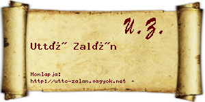 Uttó Zalán névjegykártya